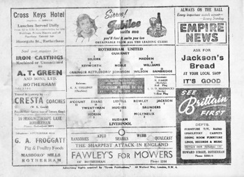 Match programme lineups