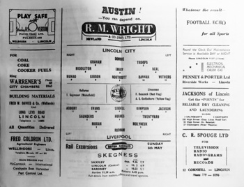 Match programme lineups