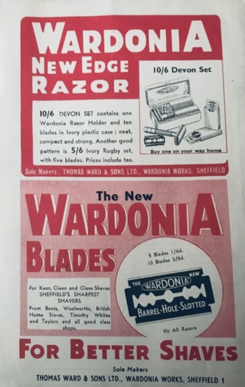 Match programme backcover