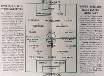 Match programme lineups