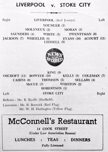 Match programme lineups