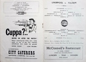Match programme lineups