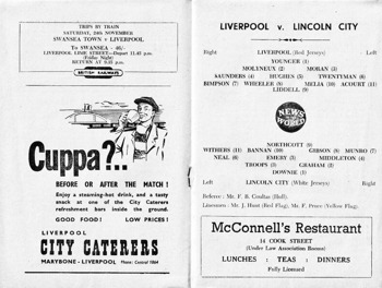 Match programme lineups