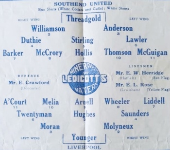 Match programme lineups