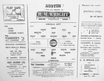 Match programme lineups