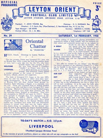 Match programme