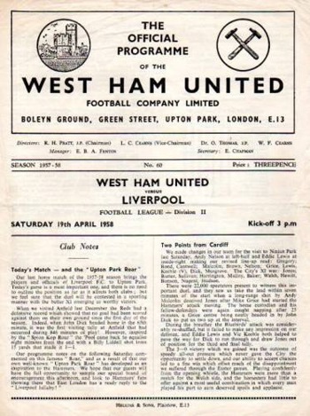 Match programme