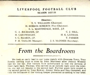 Match programme article