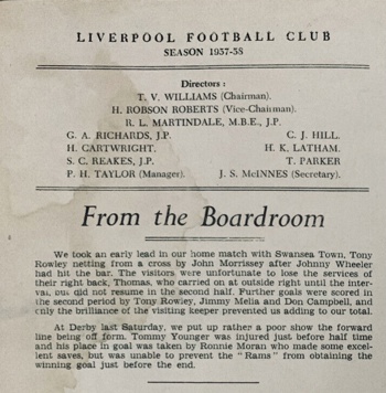 Match programme article