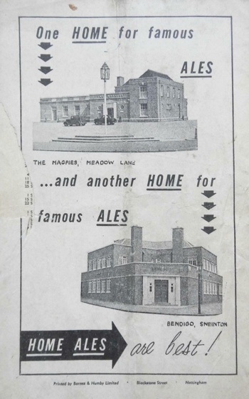 Match programme backcover