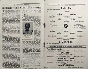 Match programme lineups