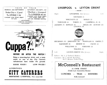 Match programme lineups