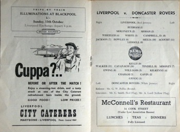 Match programme lineups