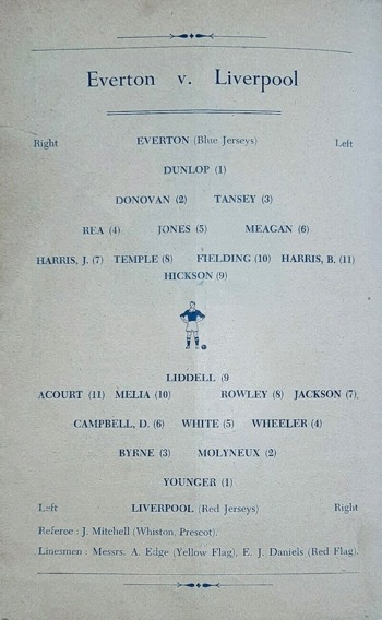 Match programme lineups