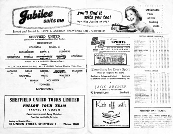 Match programme lineups