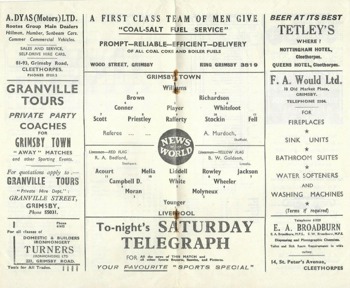 Match programme lineups