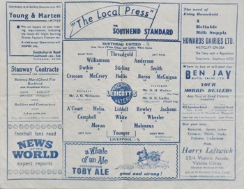 Match programme lineups