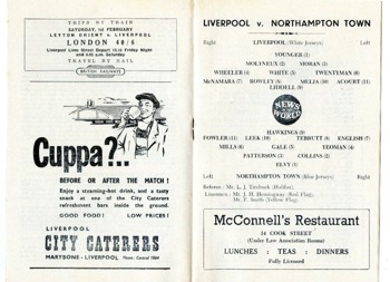 Match programme lineups