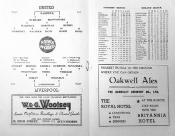 Match programme lineups