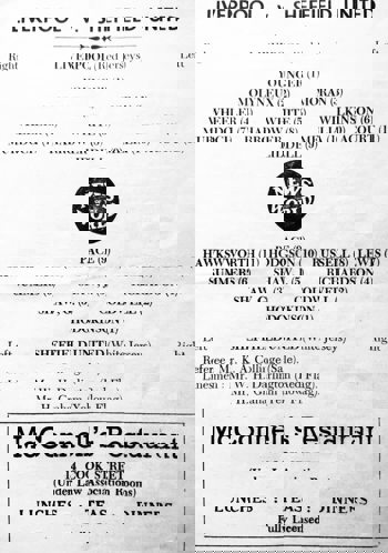 Match programme - lineups