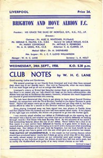 Match programme