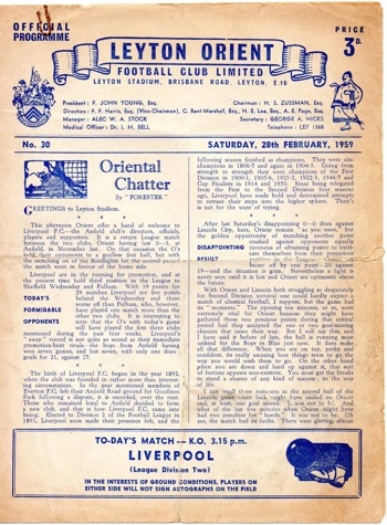 Match programme