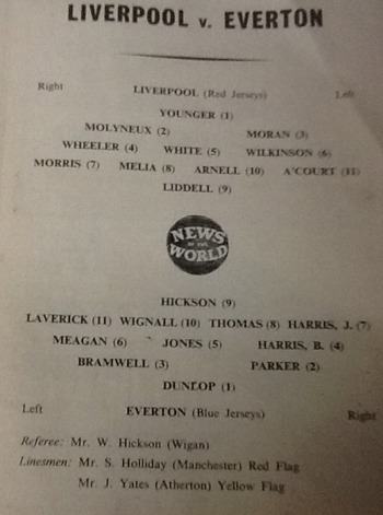Match programme (Lineups)