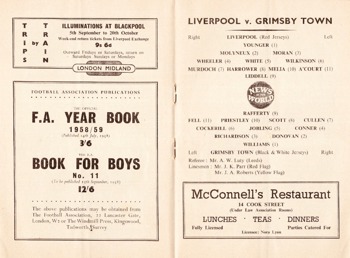 Match programme lineups