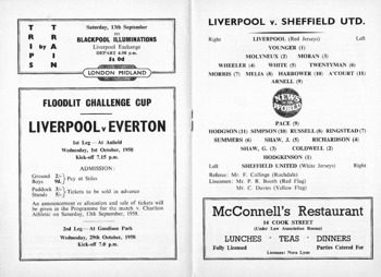 Match programme lineups