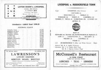 Match Programme lineups