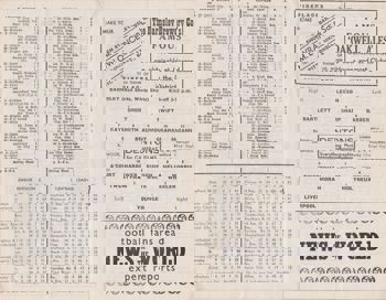 Match programme lineups