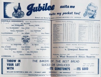 Match programme lineups