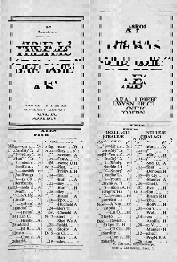 Match Programme backcover