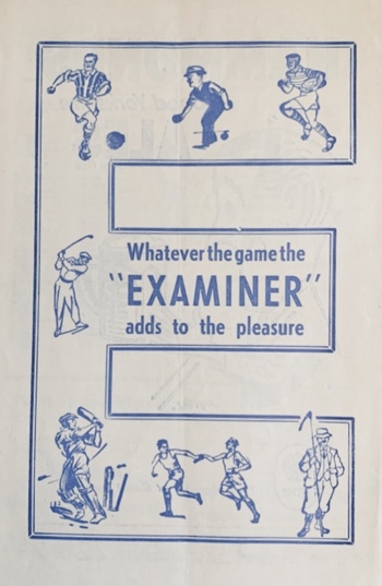 Match Programme backcover