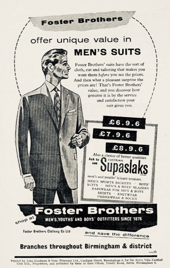 Match programme backcover