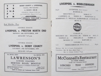 Match programme lineups