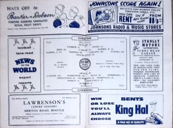 Match programme lineups