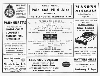 Match programme lineups