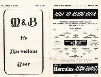 Match programme lineups
