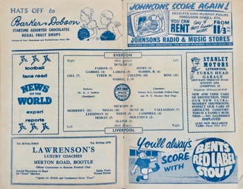 Match programme lineups