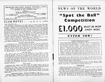 Match programme article