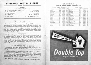Match programme article