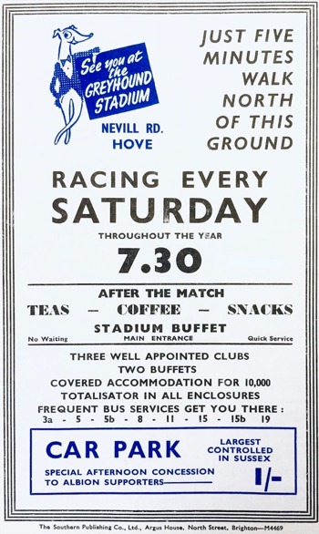 Match programme backcover