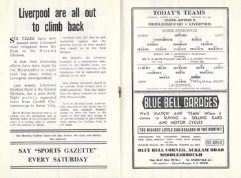 Match Programme Lineups