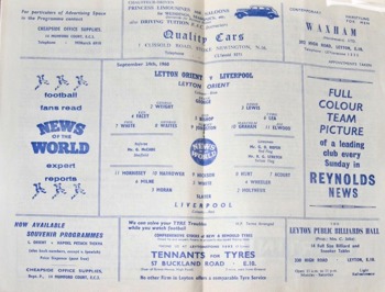Match programme lineups