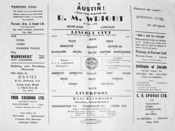 Match programme lineups