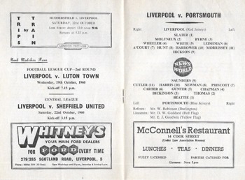 Match programme lineups