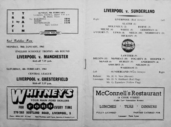 Match programme lineups