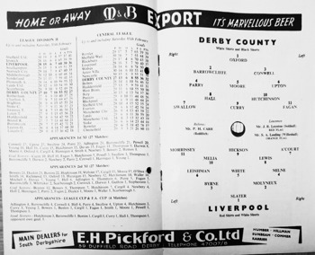 Match programme lineups