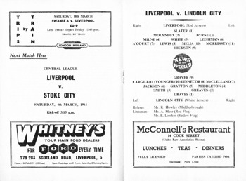 Match programme lineups